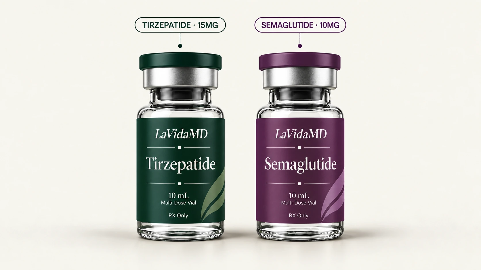 La Vida MD TRZ 15MG and Sermorelin 10MG research vials